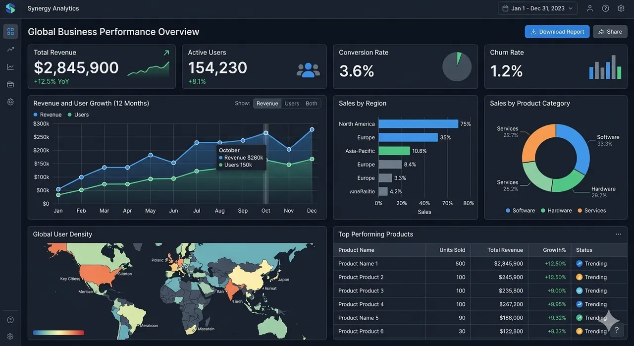 A screenshot of a dashboard interface with charts and data visualization