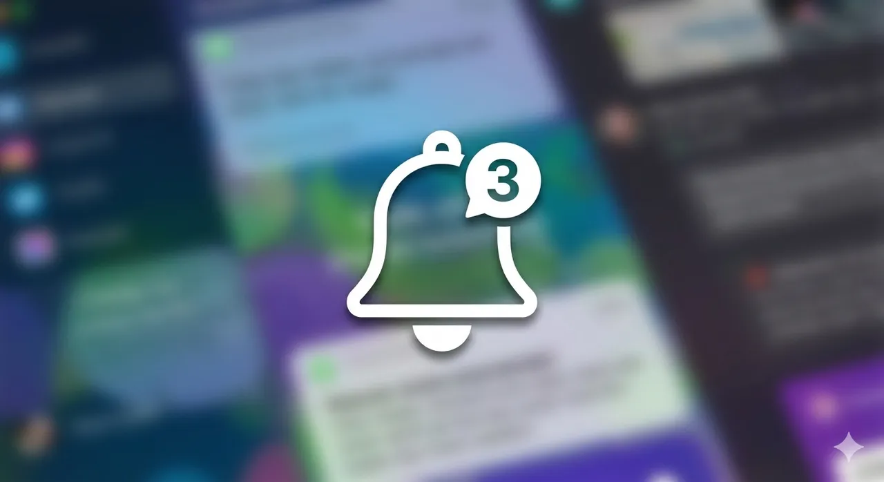 A notification bell icon on a blurred background